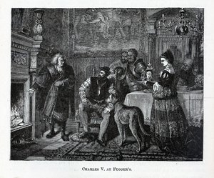 Charles V at Fuggers by Unbekannt