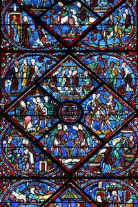 Chartres cathedral: stained glass window, Chartres, France by Unbekannt