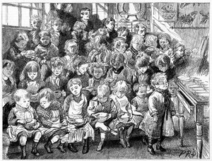 Children Waiting for Soup at Dinner Time, London Board School, Denmark Terrace, Islington by Unbekannt