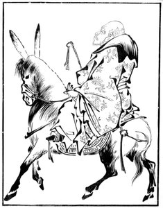 Chinese priest on a mule
