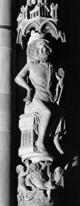 Christ Judge Sculpture on the pillar of angels. Cathedrale Notre Dame de Strasbourg (Lower Rhine) by Unbekannt