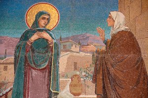 Church of the Saviour on Spilled Blood or Church of Resurrection, The Visitation: Mary visits her relative Elizabeth, Saint-Petersburg, Russia by Unbekannt