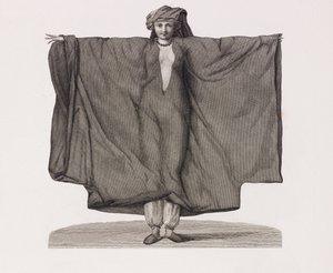 Close up Illustration of a Woman in a Red Silk Dress