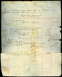 Coconut sales receipt, Barbados to London
