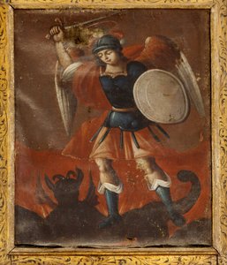 Collegiate church. Interior. Painting. Saint Michael. by Unbekannt