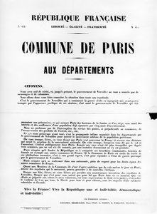 Commune de Paris, from French Political Posters of the Paris Commune, May 1871 by Unbekannt