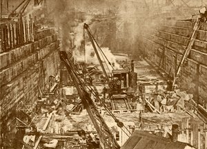 Constructing a Dry Dock at Swansea, c1930 by Unbekannt