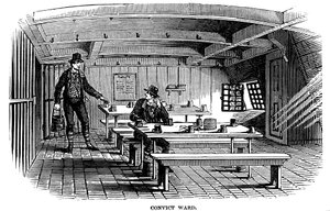 Convict Ward on Board the Prison Hulk Warrior at Woolwich, London, 1848 by Unbekannt