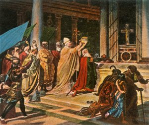 Coronation of Charlemagne in Rome, Christmas Day, 800 AD by Unbekannt