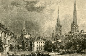 Coventry - The Spires of Trinity, St. Michaels, and Christ Church, 1898 by Unbekannt