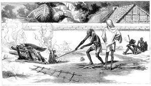 Cremation in Calcutta, India, 1882 by Unbekannt