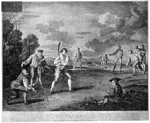 Cricket in 1743, 1912 by Unbekannt
