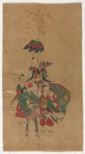 Daoist Immortal on a Kilin and Two Attendants, Late 1800s by Unbekannt