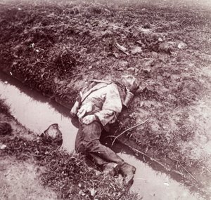 Dead German Soldier, Ypres, Flanders, Belgium, c1914-c1918