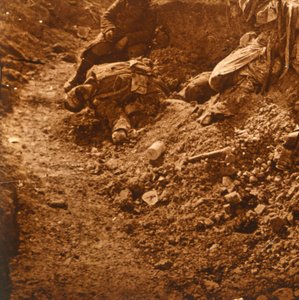 Dead Body in the Trenches, Perthes, Northern France, c1914-c1918