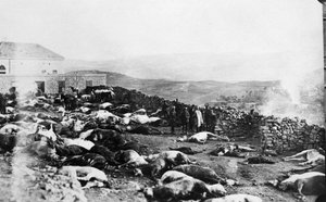 Defence of the Citadel of Rachaya, Druze rebellion, Jabal el Druze, Syria by Unbekannt