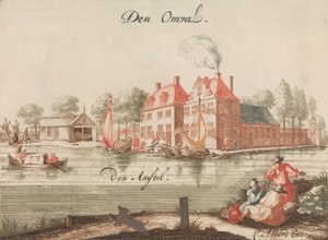 Den Omval, den Amstel, in: Tooneel Der Voornaamste Nederlands Huizen, En Lust Hoven, Naar, n.d. by Unbekannt