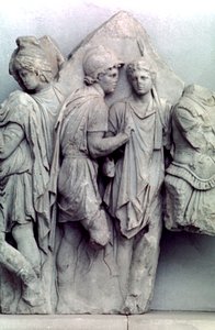 Detail from the Telephus Frieze of the Pergamon Altar, 164-156 BC by Unbekannt