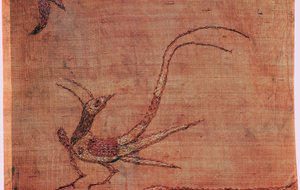 Detail (Chinese embroidered silk tussore with a phoenix from a Scythian tomb) by Unbekannt