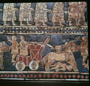 Detail of the Standard of Ur, showing a Sumerian War-Chariot by Unbekannt