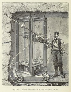 Diamond Drilling Machine designed by Georges Leschot, engraving by Unbekannt