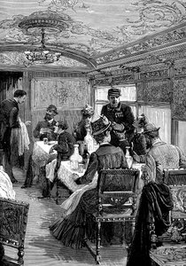 Dining car on the Orient Express, c1885 by Unbekannt