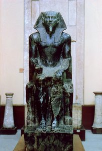 Diorite statue of the Ancient Egyptian pharaoh Khafre, 26th century BC