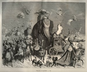 Donkey skin: the carossus and bridal cortege. Engraving by Gustave Dore from Les contes by Charles Perrault by Unbekannt
