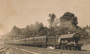 Down Brighton Express near South Croydon. Engine 4-4-2, No. 421