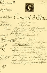 Draft decree on the form and composition of the imperial seal, 10 July 1804 by Unbekannt