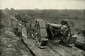 Dragging the Guns to New Advance Positions, 1919 by Unbekannt