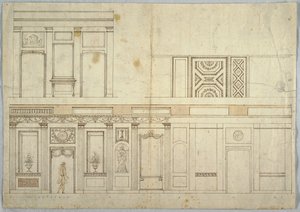 Drawing, Design for an Interior, 1800–1820 by Unbekannt