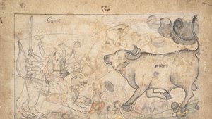 Durga Confronts the Buffalo Demon Mahisha by Unbekannt