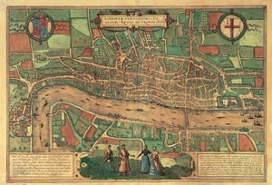 Earliest printed map of London, 1574