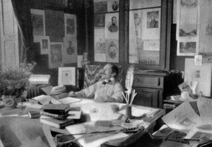 Edmond Rostand, French poet and dramatist, 1908 by Unbekannt