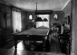 Edwardian Room with Snooker Table by Unbekannt