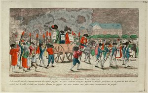 Effigy Burning of Klinglin, Heymann and Bouille on June 25, 1791 in Strasbourg