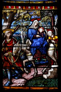 Scenes from the Life of the Virgin Stained Glass (detail) in Saint-Remy Church, Troyes, France by Unbekannt