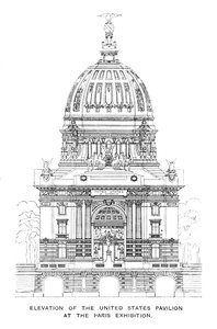 Elevation of the United States Pavilion at the Paris Exhibition, 1900 by Unbekannt