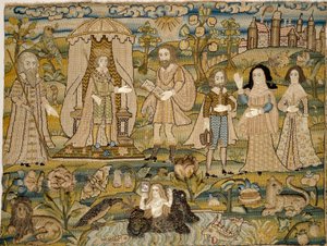 Embroidered Picture: The Proclamation of Solomon, Mid-17th Century by Unbekannt