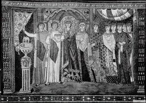 Empress Theodora and Members of Her Court, Byzantine, early 20th century (original dated 6th cent.) by Unbekannt