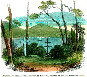 English and Russian burial-ground, at Nagasaki, secured by treaty by Unbekannt