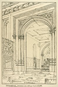 Entrance to the different courts of law, Guildhall, London, June 1815 by Unbekannt