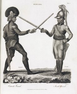 Fencing: open guard in pronation and closed guard in pronation by Unbekannt