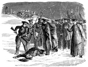 Exiled Russian Prisoner Being Disciplined by Unbekannt