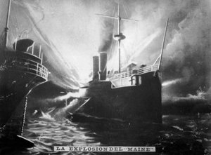 Explosion on the SS Maine by Unbekannt