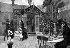 Exterior cafe scene by Unbekannt