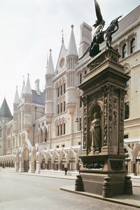 Exterior View of the Entrance of the Royal Courts of Justice, London