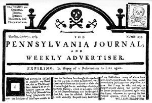 Facsimile of the Pennsylvania Journal on the Stamp Act by Unbekannt