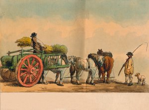 Farm Workers and Cart by Unbekannt